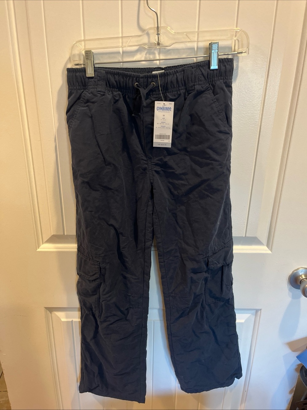 Gymboree Men's Dark Navy Cargo Pants with Drawstring Waist